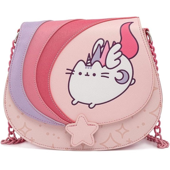 NWT Loungefly Pusheen Unicorn Ombré Chain Strap Crossbody Bag - Picture 3 of 11